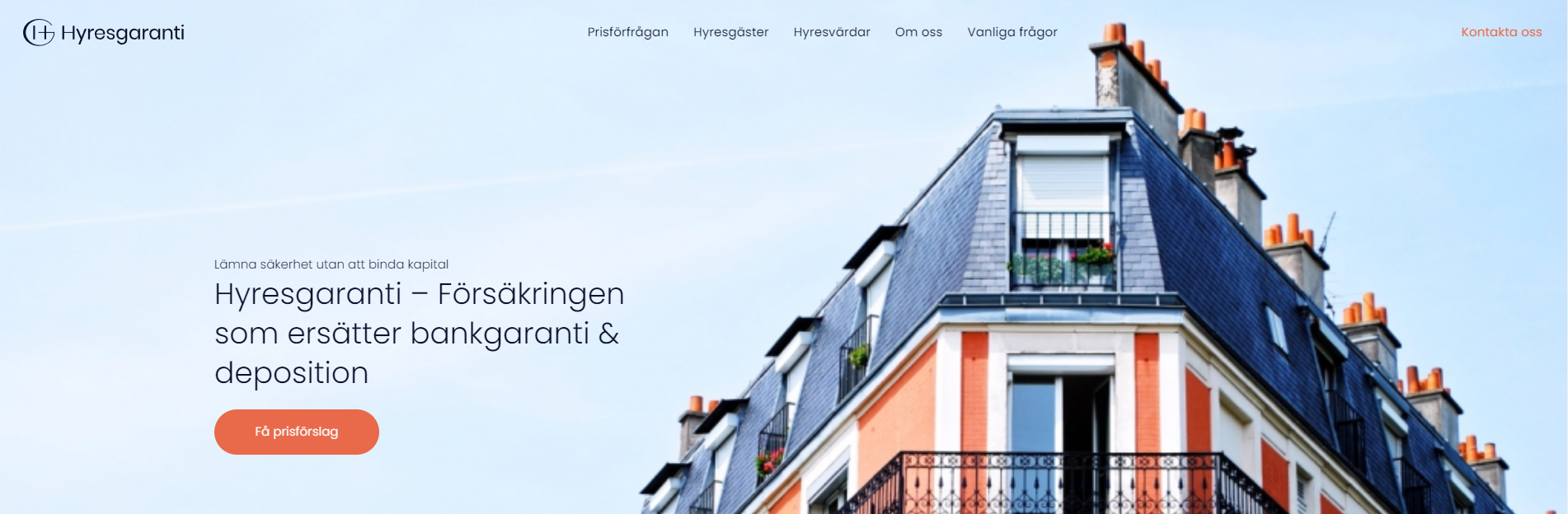Hyresgaranti: Revolutionerar Hyresmarknaden för Företag - screenshot of the website